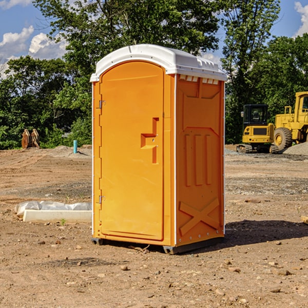 how often are the portable toilets cleaned and serviced during a rental period in Schuyler County IL